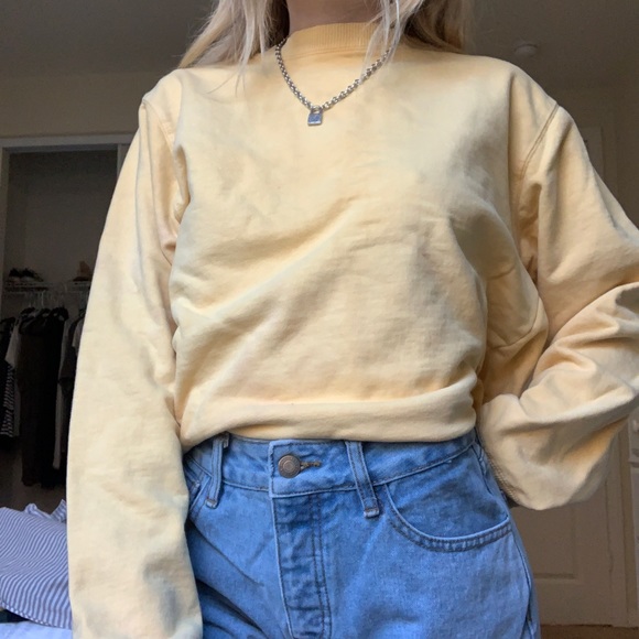 Brandy Melville Sweaters Brandy Melville Yellow Crewneck Poshmark